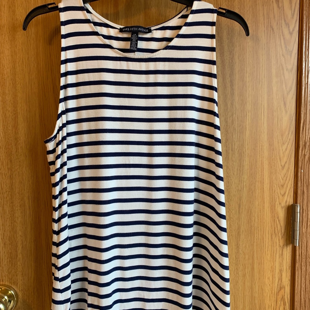 Saks Fifth Avenue Striped Tank Top Sz Large